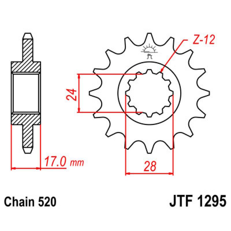 Купить Звездочка передняя JT Sprockets (шаг 520 ) JT JTF1295